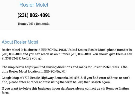 Rosiers Motel (Rosier Motel) - Web Listing (newer photo)